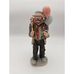 Flambro Emmett Kelly Jr Clown Weary Willie Balloons For Sale Figurine Signed